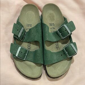 Birkenstock Green Sandals with Contoured Footbed